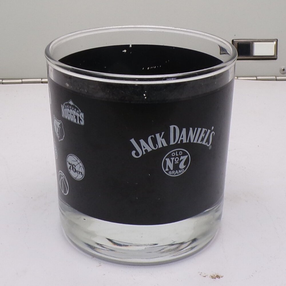 Jack Daniels Old No 7 NBA Low Ball Rock Glass Basketball Team Logos